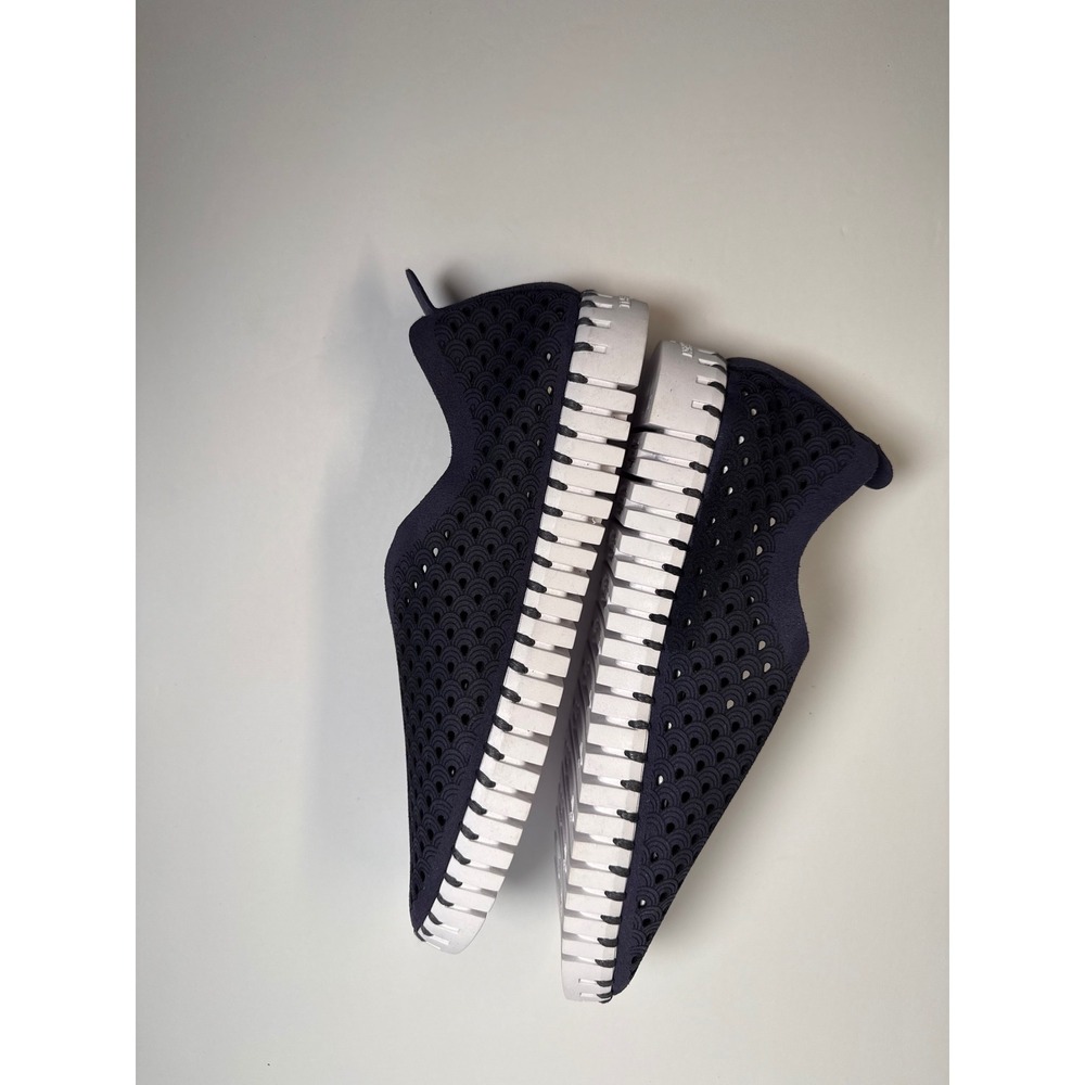 Ilse Jacobsen Tulip 139 Shoes Women 8.5 Navy Laser Cut Perforated Slip On Loafer - Picture 6 of 14